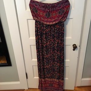 NWOT Boho strapless Maxi Dress Size L